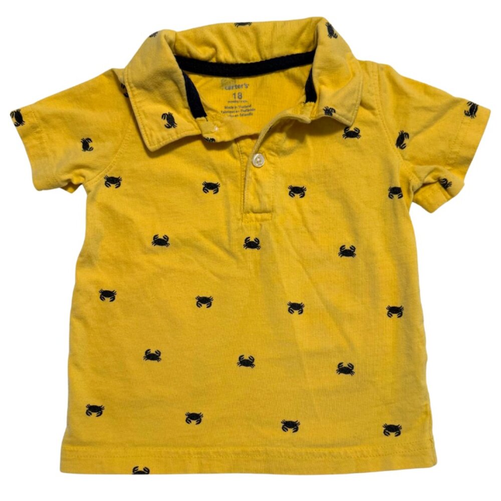 Carters Toddler Boys Polo Shirt Crab Size 18 Months, Yellow